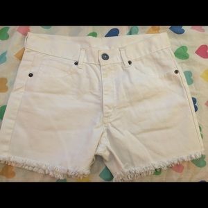 Girls White Jean Shorts
